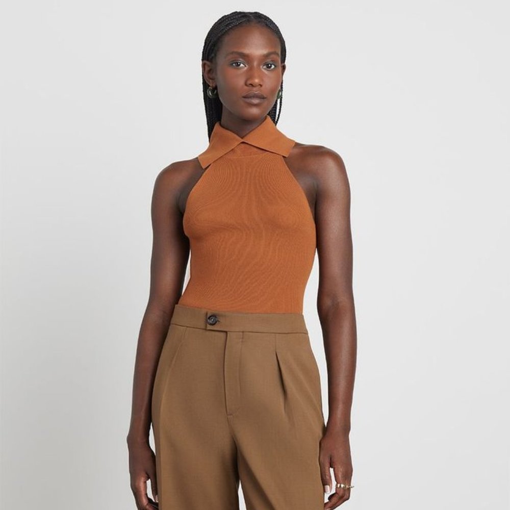 Imani Ribbed Knit Sleeveless Turtleneck Tank